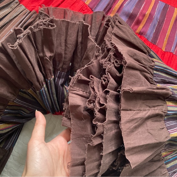 Y2K French Tiered Mixed Pattern Peasant Skirt β₯οΈ - Picture 5 of 7